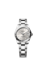 Rolex Oyster Perpetual Datejust 31 in Oystersteel and white gold features a silver dial and an Oyster bracelet. 278344RBR-Silver