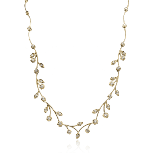 Simon G. Fashion Magnificent Garden Necklace in 14k Gold with Diamonds LN4077 WHITE 14K X