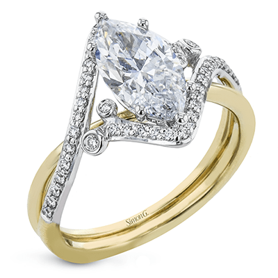 Marquise-Cut Criss-Cross Engagement Ring In 18k Gold With Diamonds LR2113-MQ WHITE 18K SEMI