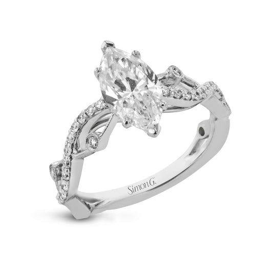 Marquise-Cut Criss-Cross Engagement Ring In 18k Gold With Diamonds LR2207-MQ WHITE 18K SEMI