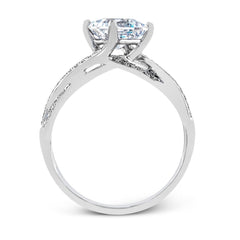 Marquise-cut Criss-cross Engagement Ring & Matching Wedding Band in 18k Gold with Diamonds MR1394-MQ WHITE 18K SET