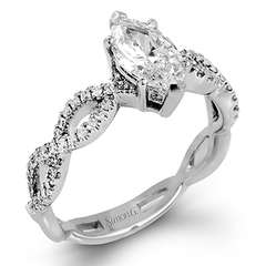 Marquise-cut Criss-cross Engagement Ring & Matching Wedding Band in 18k Gold with Diamonds MR1596-MQ WHITE 18K SET