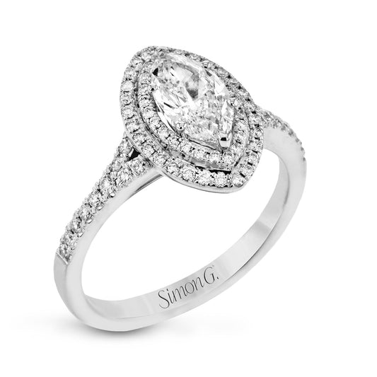 Marquise-Cut Double-Halo Engagement Ring In 18k Gold With Diamonds MR2884-MQ WHITE 18K SEMI