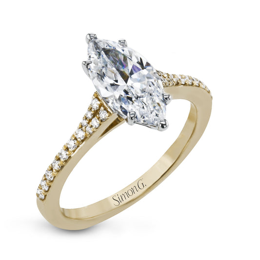 Marquise-Cut Engagement Ring In 18k Gold With Diamonds LR2507-MQ WHITE 18K SEMI