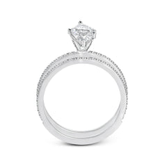 Marquise-cut Engagement Ring & Matching Wedding Band in 18k Gold with Diamonds PR108-MQ WHITE 18K SET