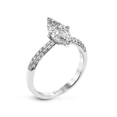 Marquise-cut Engagement Ring & Matching Wedding Band in 18k Gold with Diamonds TR431-MQ WHITE 18K SET