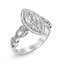 Marquise-Cut Halo Engagement Ring In 18k Gold With Diamonds TR526-MQ WHITE 18K SEMI