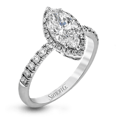 Marquise-cut Halo Engagement Ring & Matching Wedding Band in 18k Gold with Diamonds MR2132-MQ_WHITE_18K_SET