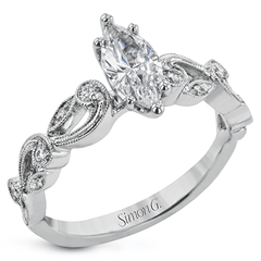 Marquise-cut Trellis Engagement Ring & Matching Wedding Band in 18k Gold with Diamonds TR473-MQ WHITE 18K SET