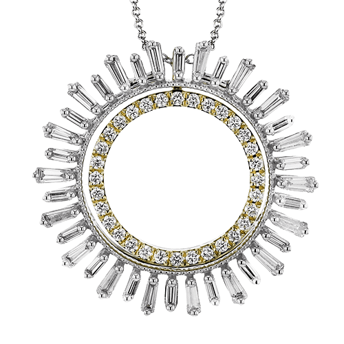 Medallion Pendant Necklace in 18k Gold with Diamonds LP4889 WHITE 18K X 2T