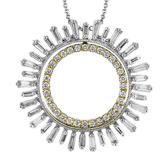 Medallion Pendant Necklace in 18k Gold with Diamonds LP4889 WHITE 18K X 2T