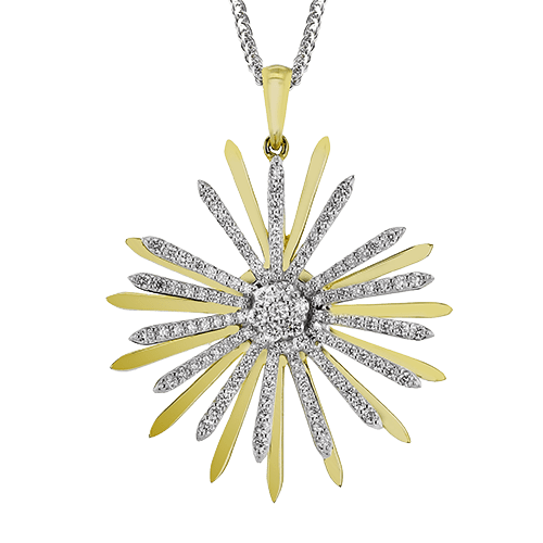 Medallion Pendant Necklace in 18k Gold with Diamonds LP4948 WHITE 18K X 2T