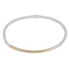 Enewton Classic Sterling Mixed Metal 2mm Bead Bracelet- Bliss Bar Gold BCLSS2BBG