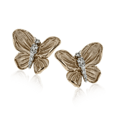 Monarch Butterfly Earrings in 18k Gold with Diamonds DE267-G WHITE 18K X GRAY