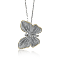 Monarch Butterfly Pendant Necklace in 18k Gold with Diamonds DP267-G GRAY 18K X GRAY