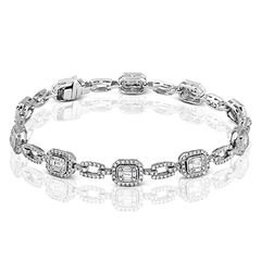 Mosaic Bracelet in 18k Gold with Diamonds LB2060 WHITE 18K X