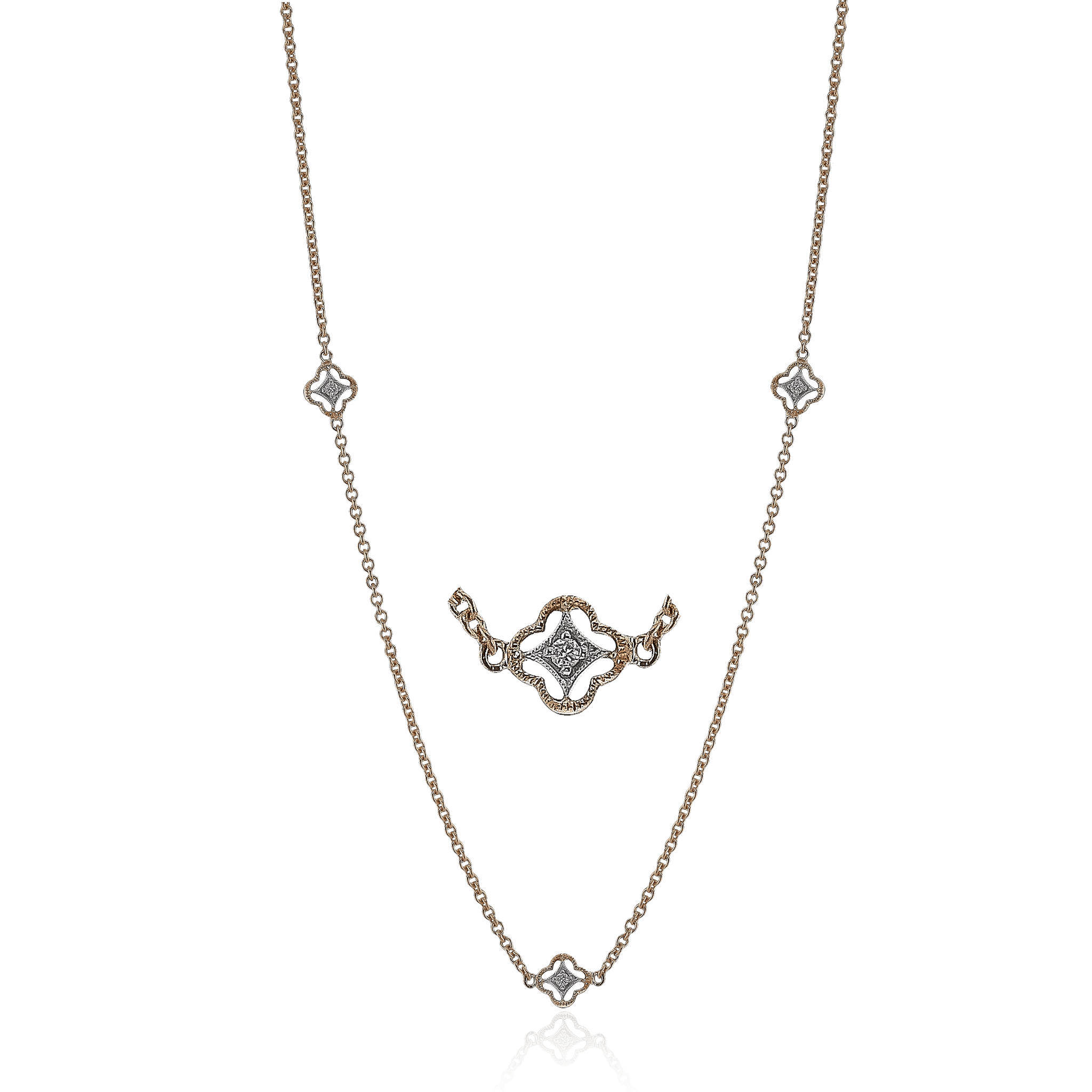 Simon G. Fashion Necklace in 18k Gold with Diamonds CH140-R WHITE 18K X WHITE-ROSE