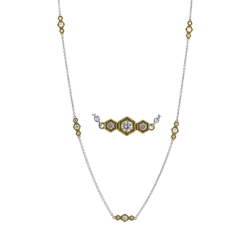 Simon G. Fashion Necklace in 18k Gold with Diamonds CN135 WHITE 18K X YELLOW