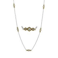 Simon G. Fashion Necklace in 18k Gold with Diamonds CN135 WHITE 18K X YELLOW