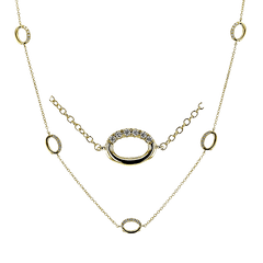 Simon G. Fashion Necklace in 18k Gold with Diamonds LN4050 WHITE 18K X YELLOW