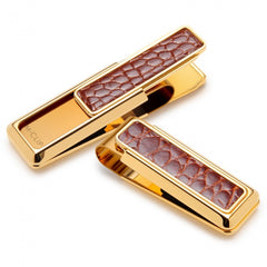 MClip New Yorker Cognac Alligator Money Clip NY-GLD-CGAL
