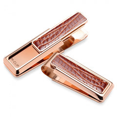 MClip Rose Gold Cognac Alligator Money Clip NY-ROS-CGAL