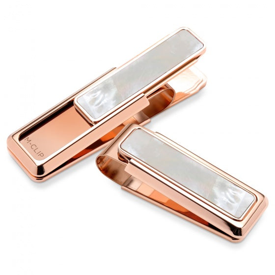 MClip Rose Gold White Mother of Pearl Money Clip NY-ROS-WHMP