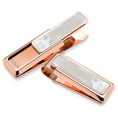 MClip Rose Gold White Mother of Pearl Money Clip NY-ROS-WHMP