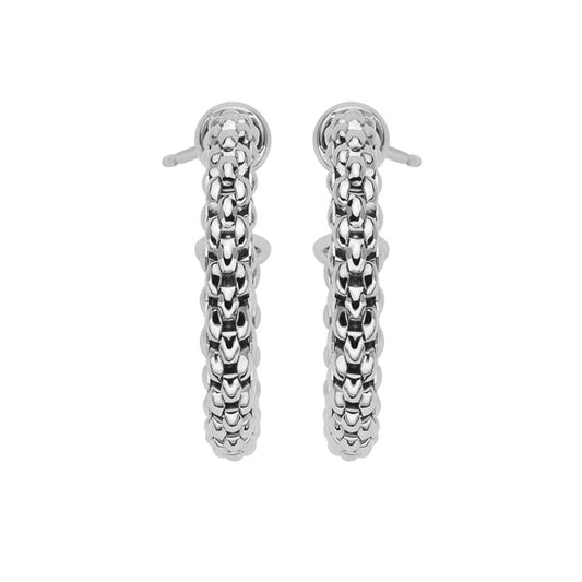 Fope Essentials 18ct White Gold Small Hoop Earrings 01E06OX_XX_B_XXX_000