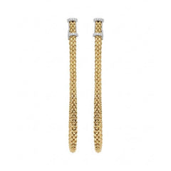 Fope Flexit Essentials 18ct Yellow Gold Diamond Long Mesh Chain Earrings 05E08OX_BB_YW