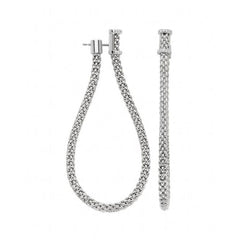 Fope Flexit Essentials 18ct White Gold Diamond Long Mesh Chain Earrings 05E08OX_BB_W