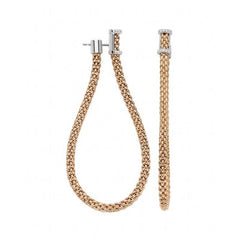 Fope Flexit Essentials 18ct Rose Gold Diamond Long Mesh Chain Earrings 05E08OX_BB_RW