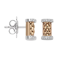 Fope Essentials 18ct Rose Gold Diamond Stud Earrings 07E08OX_BB_R_XXX_000