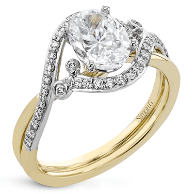 Oval-Cut Criss-Cross Engagement Ring In 18k Gold With Diamonds LR2113-OV WHITE 18K SEMI