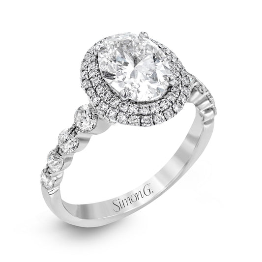 Oval-Cut Double-Halo Engagement Ring In 18k Gold With Diamonds MR2477-OV WHITE 18K SEMI