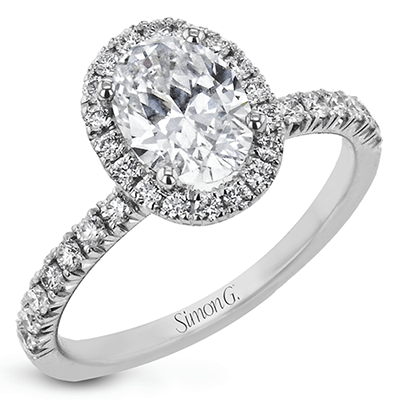 Oval-Cut Engagement Ring in 18k Gold with Diamonds LR2628 WHITE 18K SEMI