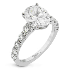 Oval-Cut Engagement Ring In 18k Gold With Diamonds LR2965 WHITE 18K SEMI