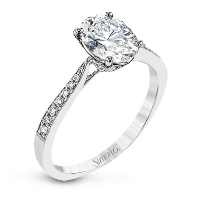 Oval-Cut Engagement Ring in 18k Gold with Diamonds TR701-OV_WHITE_18K_SEMI