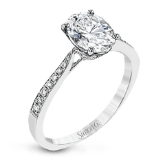 Oval-Cut Engagement Ring in 18k Gold with Diamonds TR701-OV_WHITE_18K_SEMI