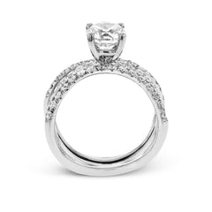 Oval-cut Engagement Ring & Matching Wedding Band in 18k Gold with Diamonds LR1083-OV WHITE 18K SET