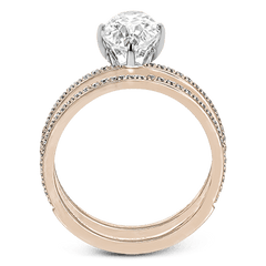 Oval-cut Engagement Ring & Matching Wedding Band in 18k Gold with Diamonds PR108-OV WHITE 18K SET