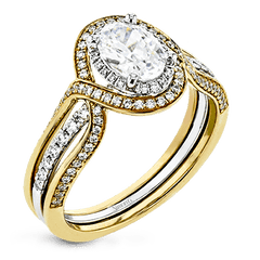 Oval-Cut Halo Engagement Ring in 18k Gold with Diamonds LR2223 WHITE 18K SEMI