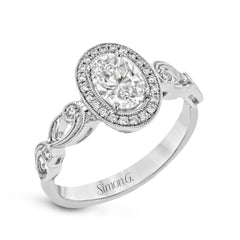 Oval-Cut Halo Engagement Ring In 18k Gold With Diamonds TR526-OV WHITE 18K SEMI