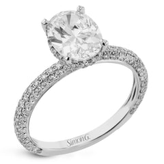 Oval-Cut Hidden Halo Engagement Ring In 18k Gold With Diamonds LR3022-OV WHITE 18K X WHITE