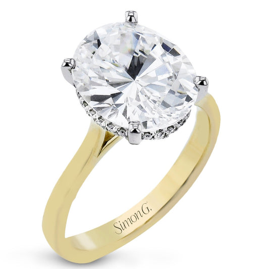 Oval-Cut Hidden Halo Engagement Ring in 18k Gold with Diamonds LR4125-OV WHITE 18K X 2T