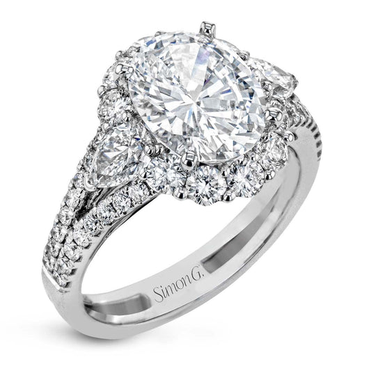 Oval-Cut Three-stone Halo Engagement Ring In 18k Gold With Diamonds LR1096-A_WHITE_18K_SEMI