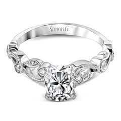 Oval-cut Trellis Engagement Ring & Matching Wedding Band in 18k Gold with Diamonds TR473-OV WHITE 18K SET