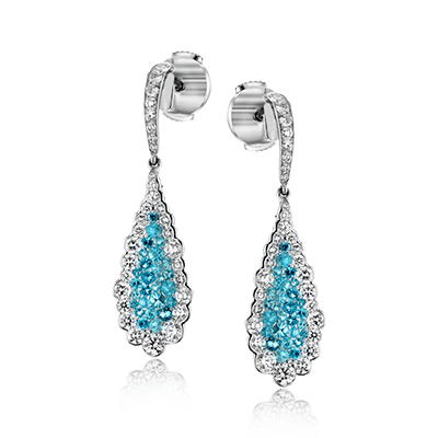 Paraiba Drop Earrings in 18k Gold with Diamonds LE4030 WHITE 18K X