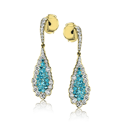 Paraiba Drop Earrings in 18k Gold with Diamonds LE4030 WHITE 18K X