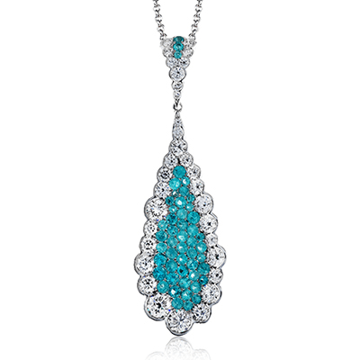 Paraiba Pendant Necklace in 18k Gold with Diamonds LP4311-A WHITE 18K X